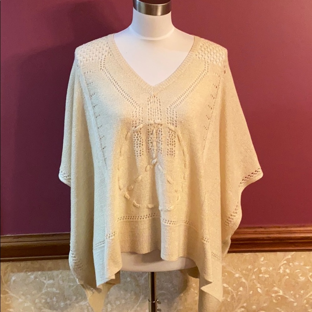 ✌️ ☮️ Boho Peace Sign Sweater Poncho ☮️✌️